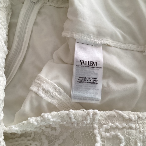 NWT White House Black Market Sleeveless Lace Shell Ecru - Picture 8 of 9